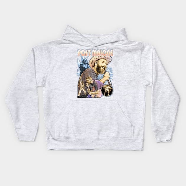 Post malone vintage bootleg graphic full color Kids Hoodie by BVNKGRAPHICS